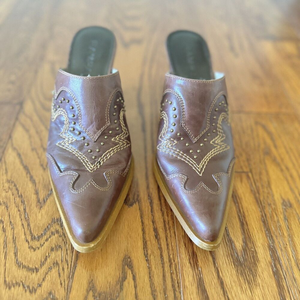 Rampage Rustee Womens Shoes 6.5 Brown Boho Western Festival Mules Cowgirl Core
